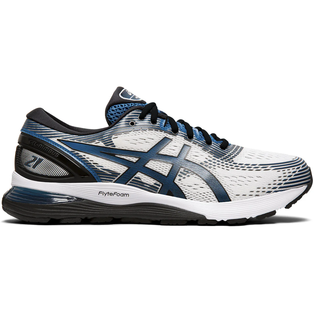 Asics Nimbus 21 - White - Deep Sapphire