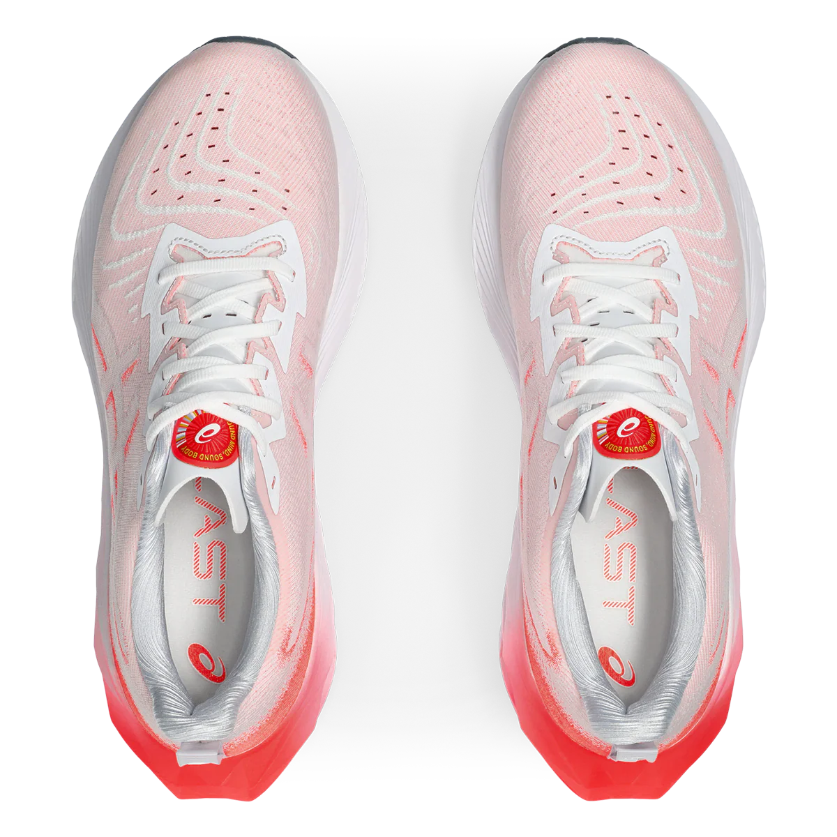 Asics Novablast 4 - White - Sunrise Red - Image 3