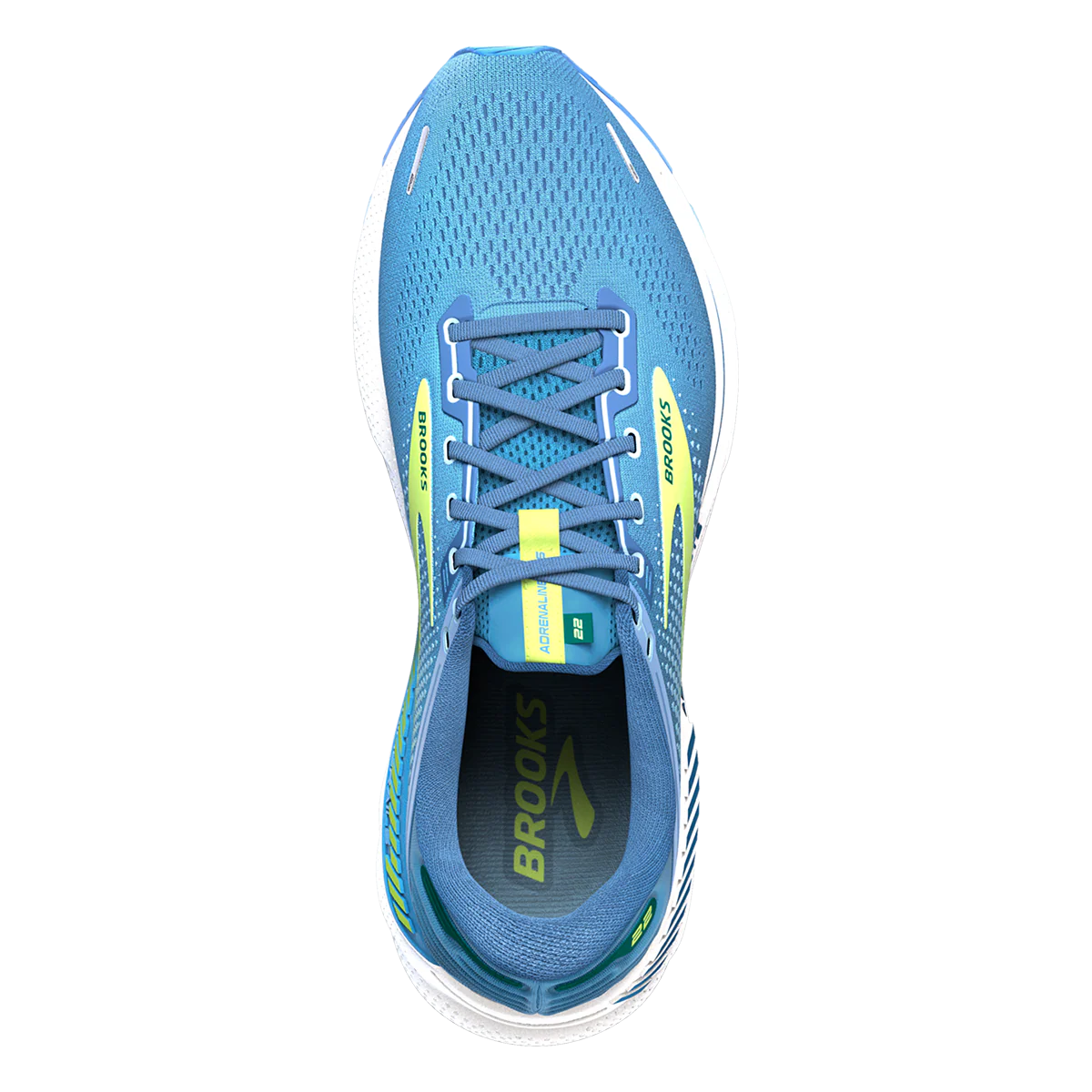 Brooks Adrenaline GTS 22 - Silver Lake Blue - Green - White - Image 3