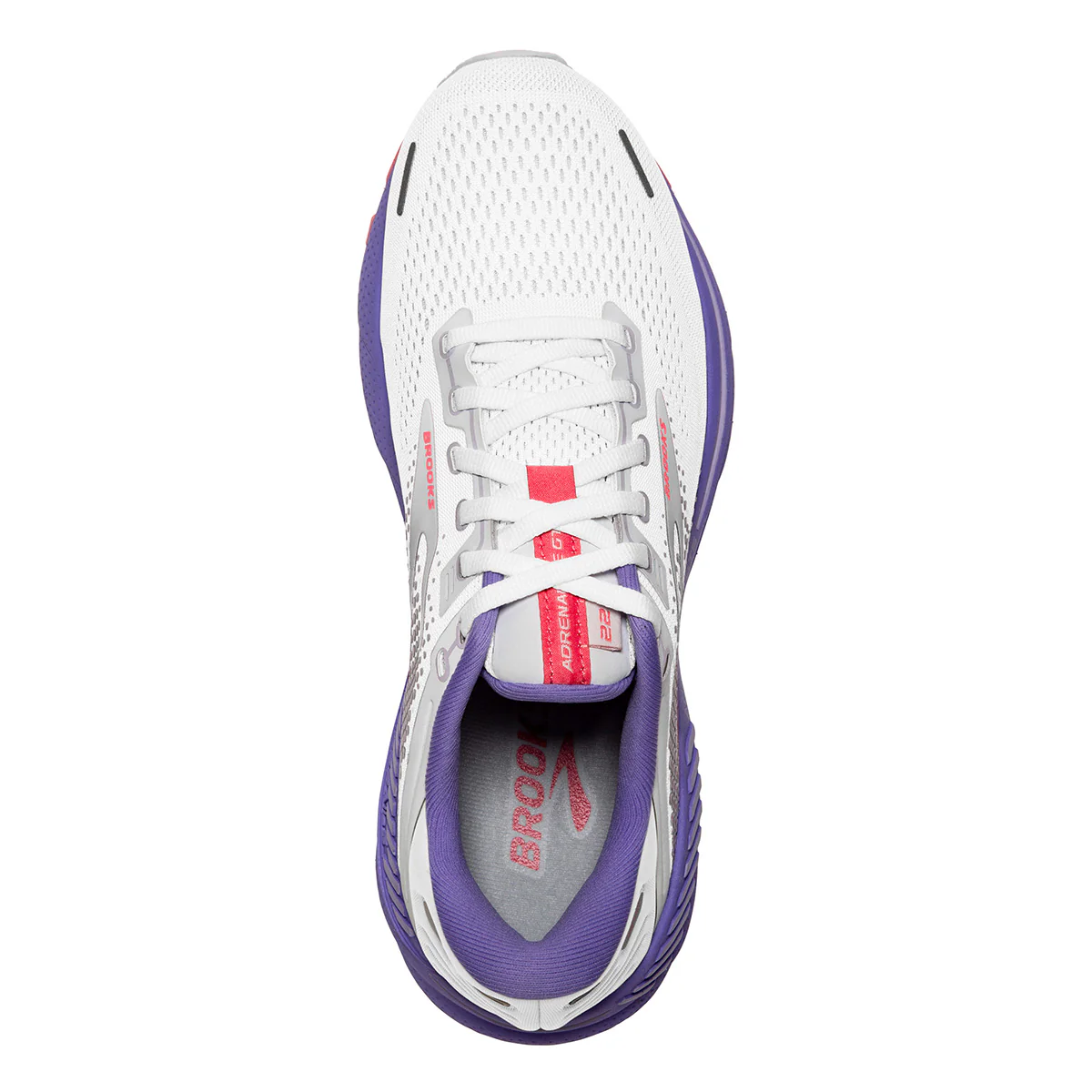 Brooks Adrenaline GTS 22 - White - Coral - Purple - Image 3