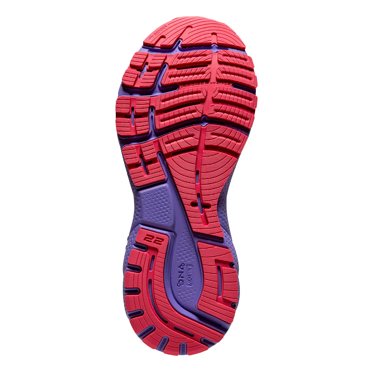Brooks Adrenaline GTS 22 - White - Coral - Purple - Image 4