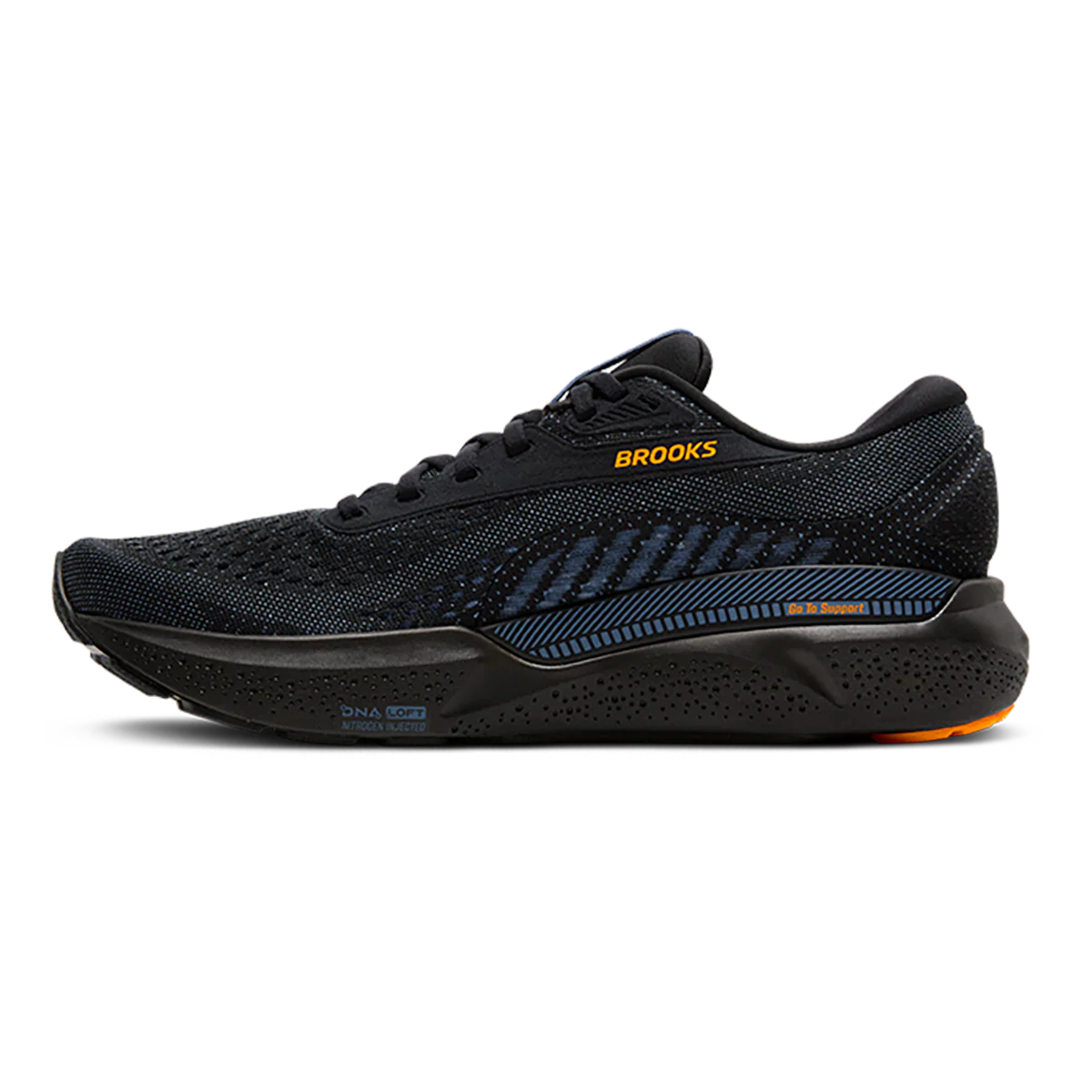Brooks Adrenaline GTS 24 Black - Country Blue - Orange - Image 2