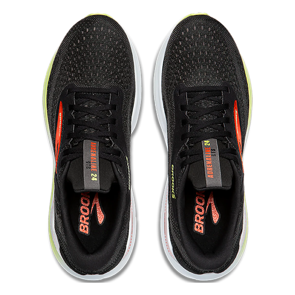 Brooks Adrenaline GTS 24 Black - Mandarin Red - Green - Image 3