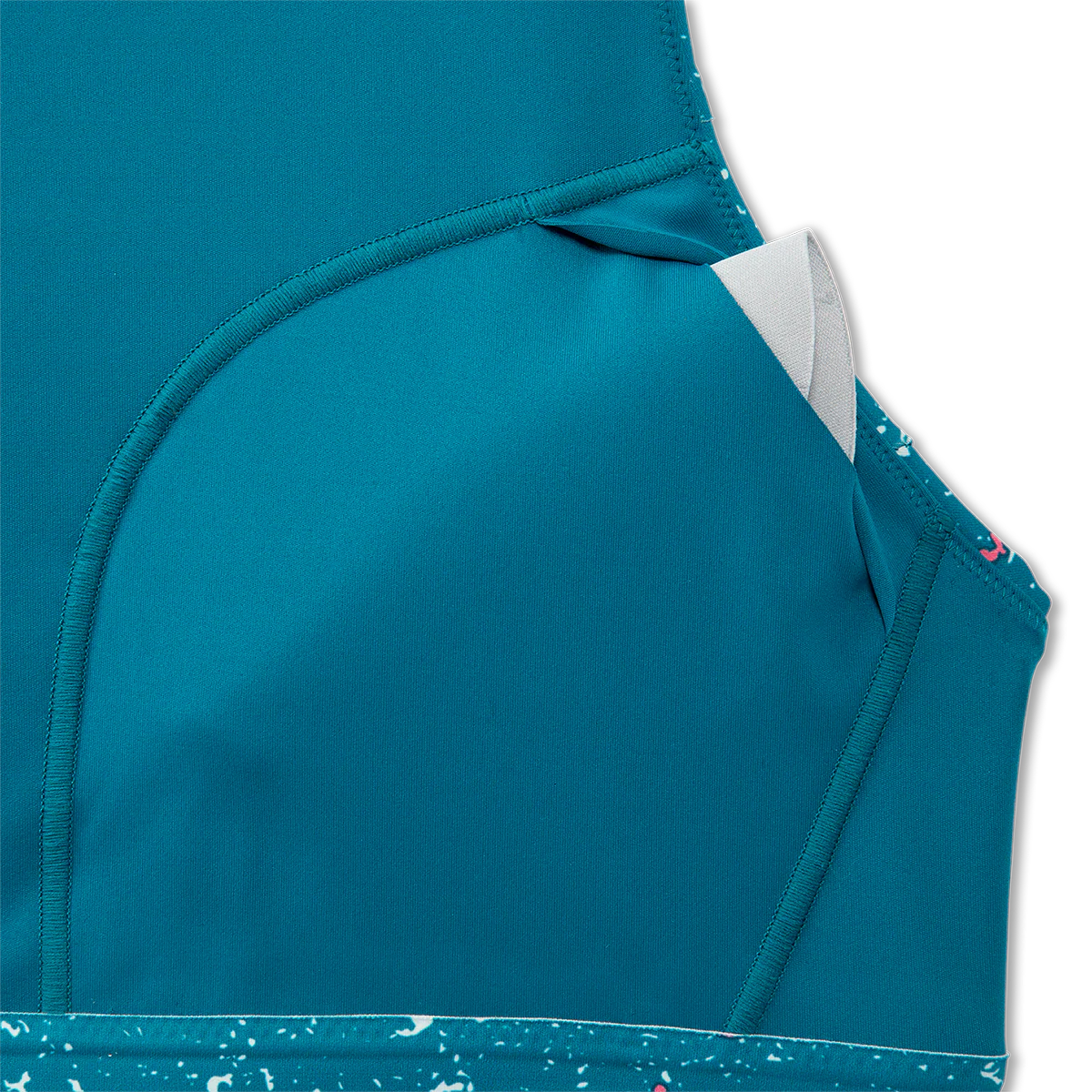 Brooks Drive 3 Pocket Run Bra - Lagoon Speckle Print - Image 7