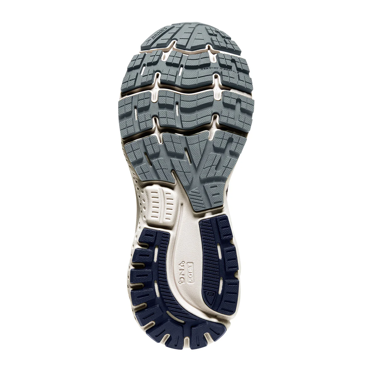 Brooks Ghost 13 - Peacoat - Grey - Gold - Image 4