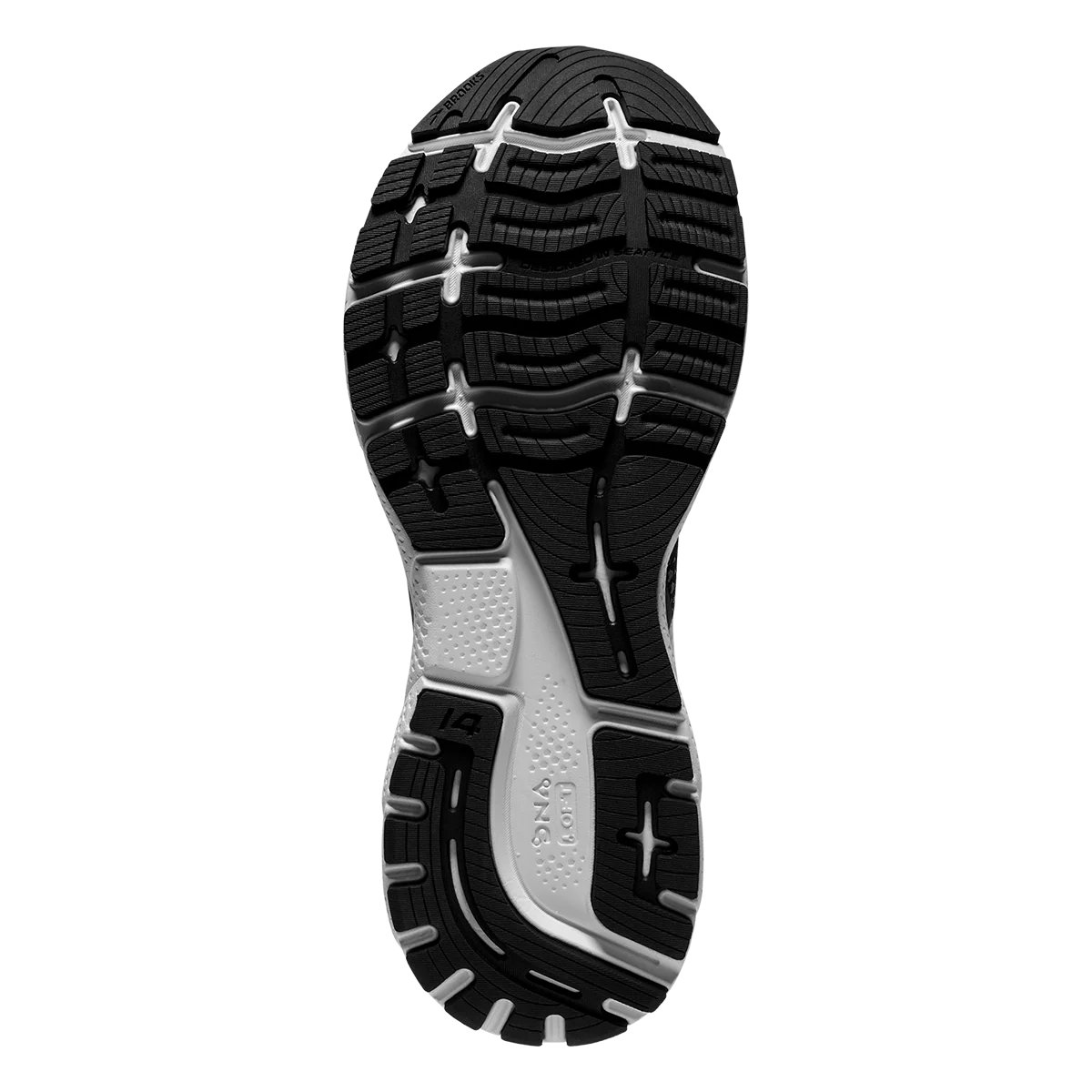 Brooks Ghost 14 - Black - White - Silver - Image 4