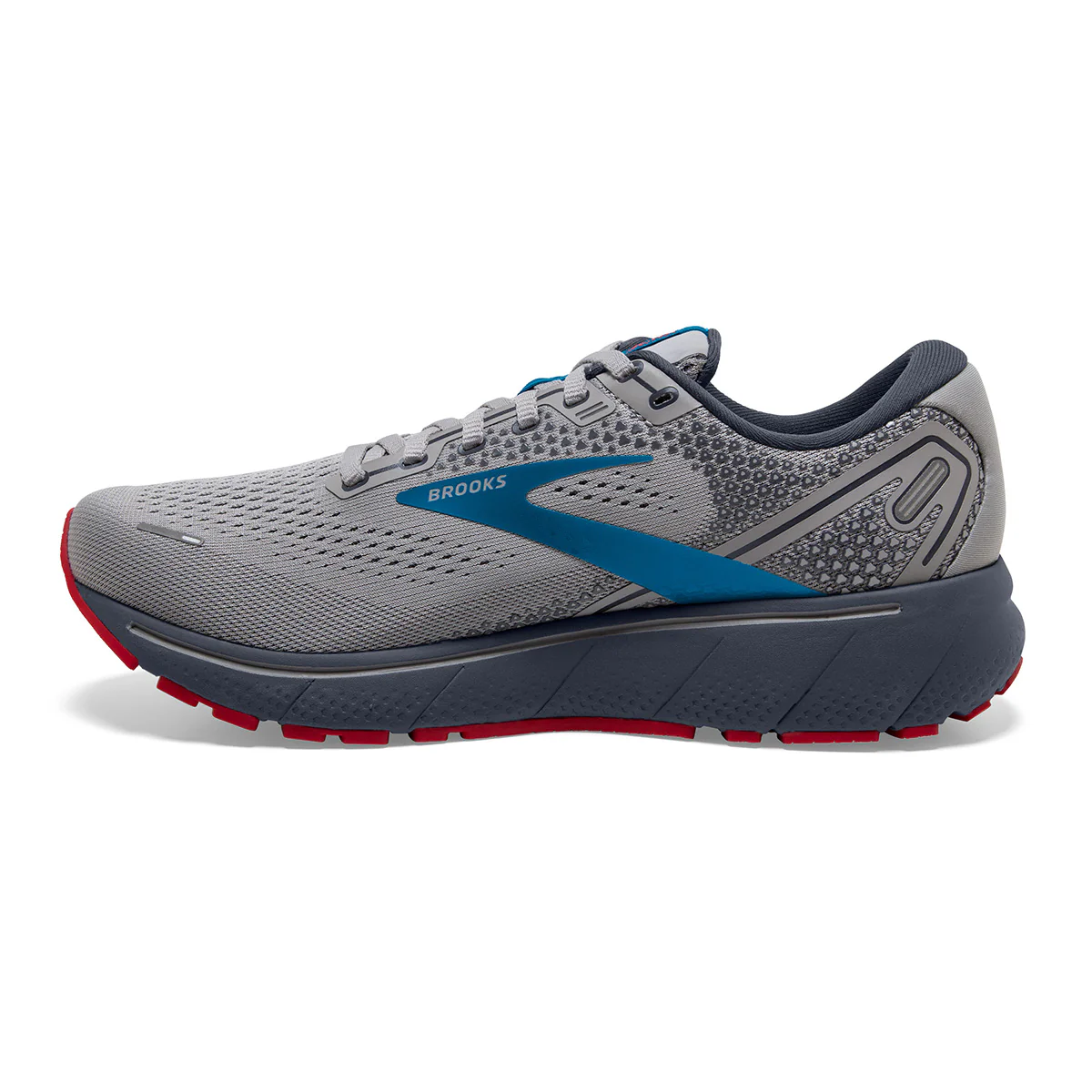 Brooks Ghost 14 - Grey - Blue - Red - Image 2