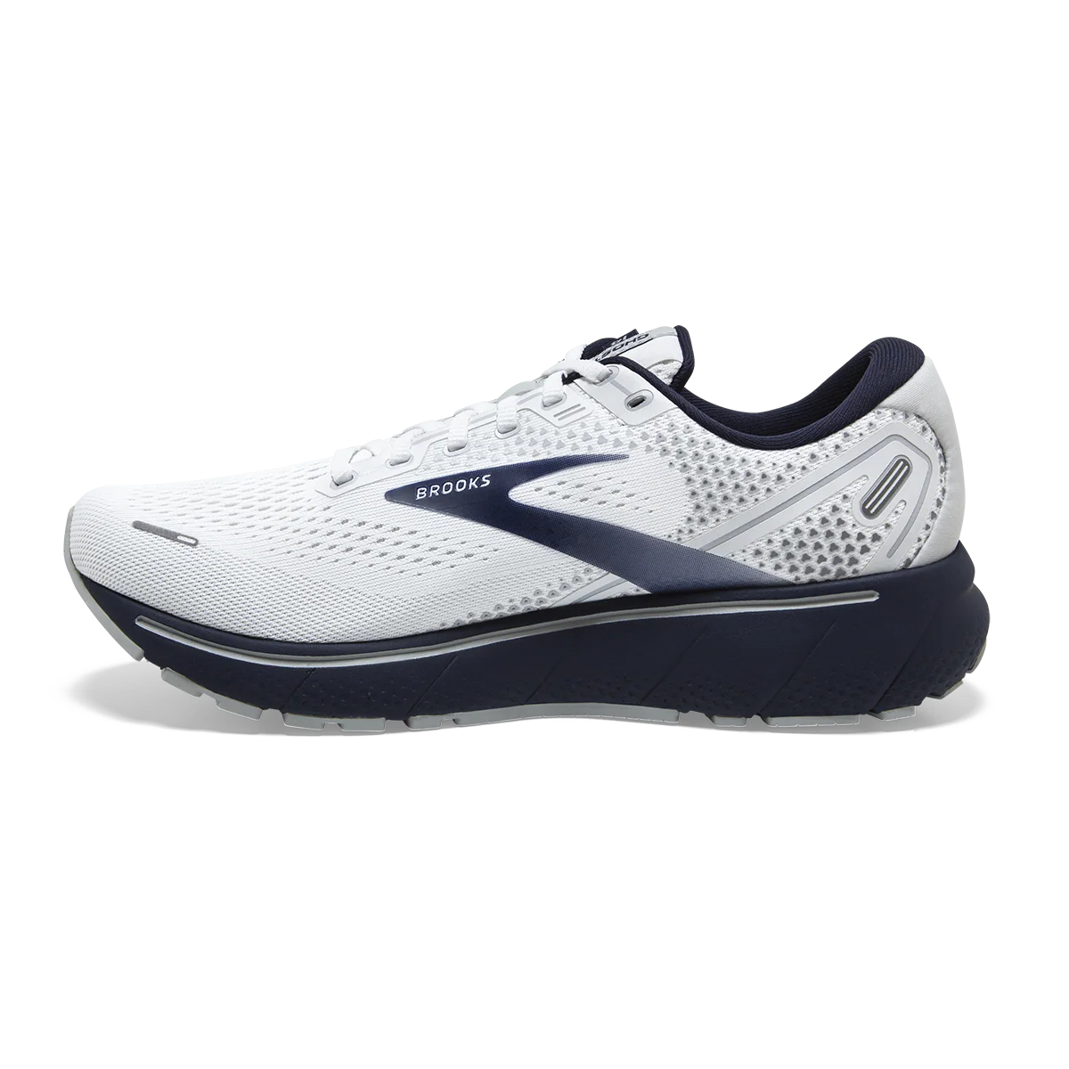 Brooks Ghost 14 - White - Grey - Navy - Image 2
