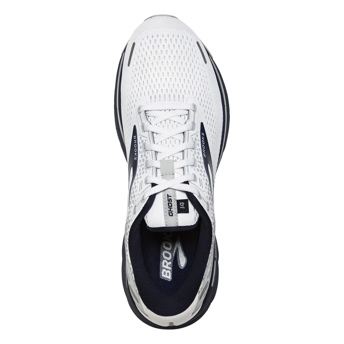 Brooks Ghost 14 - White - Grey - Navy - Image 3