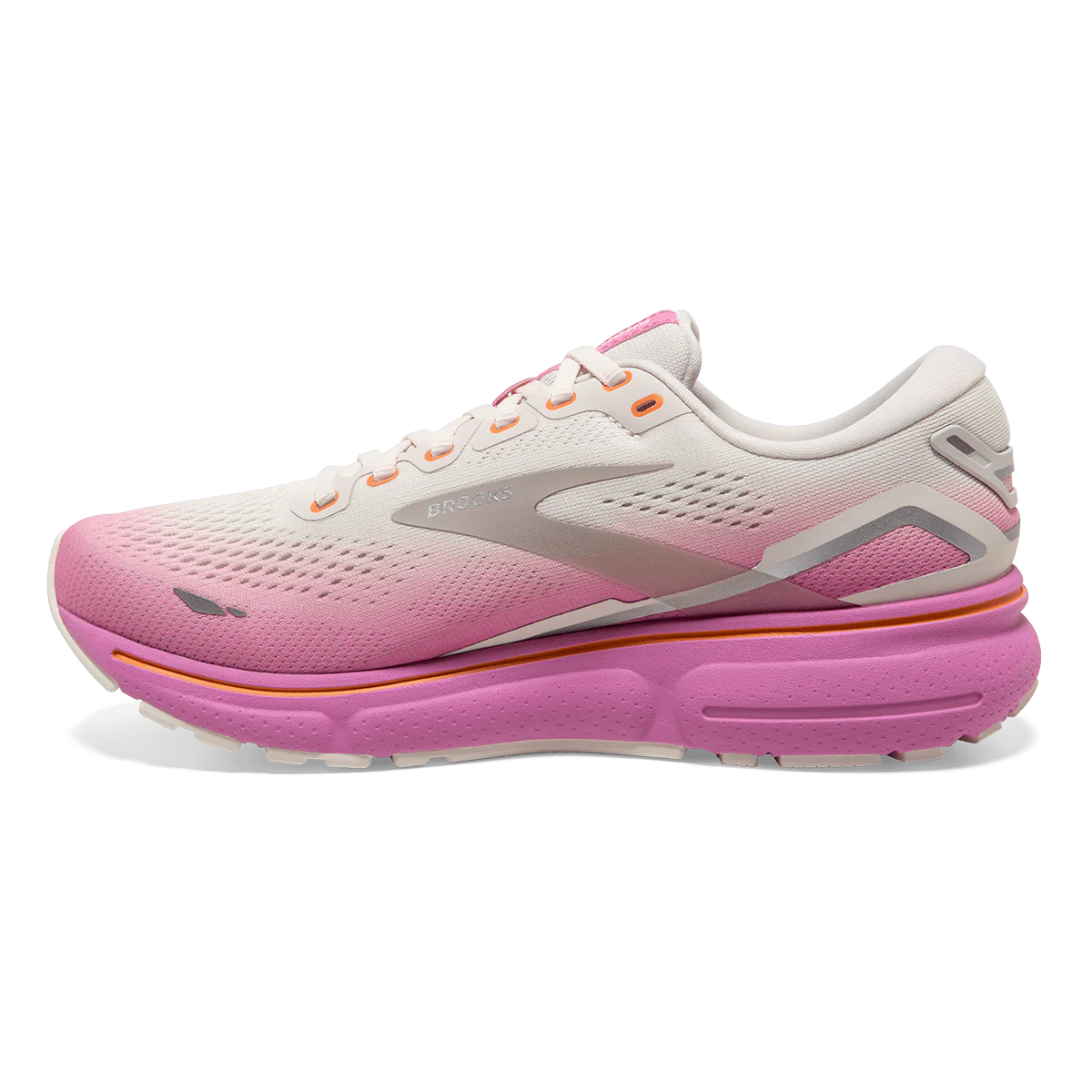 Brooks Ghost 15 - Grey - Coconut - Fuchsia - Image 2