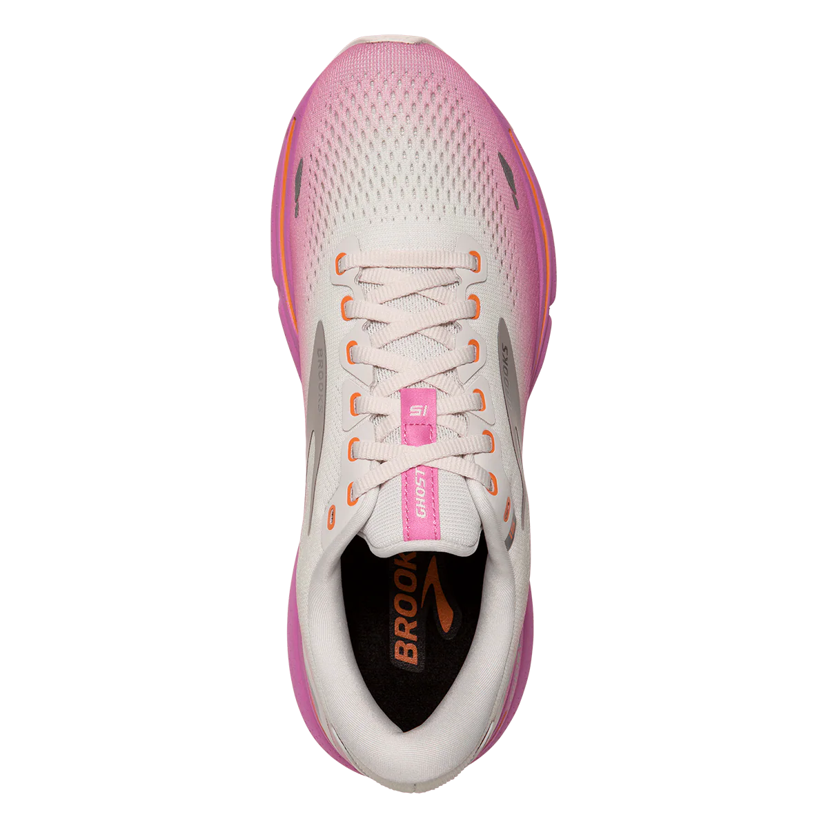 Brooks Ghost 15 - Grey - Coconut - Fuchsia - Image 3