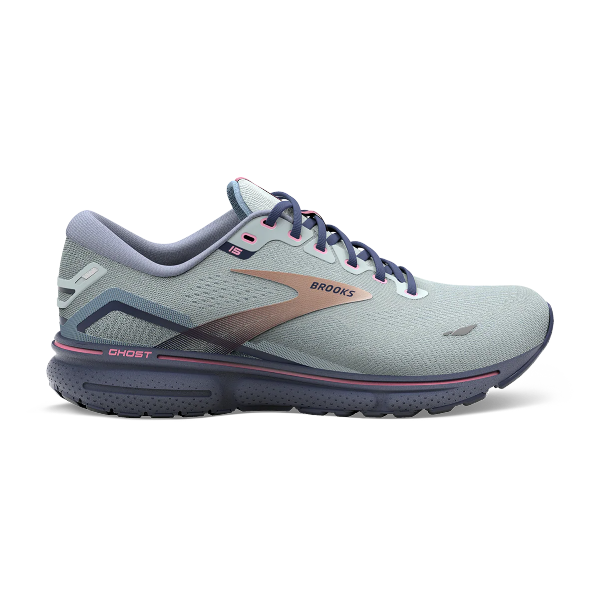 Brooks Ghost 15 - Spa Blue - Neo Pink - Copper - Image 5