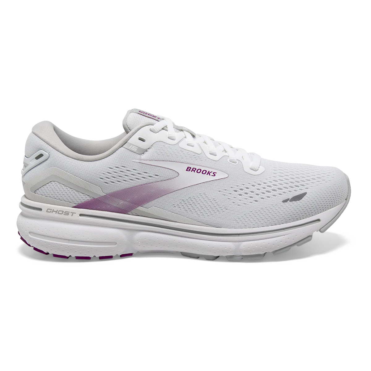 Brooks Ghost 15 - White - Oyster - Viola