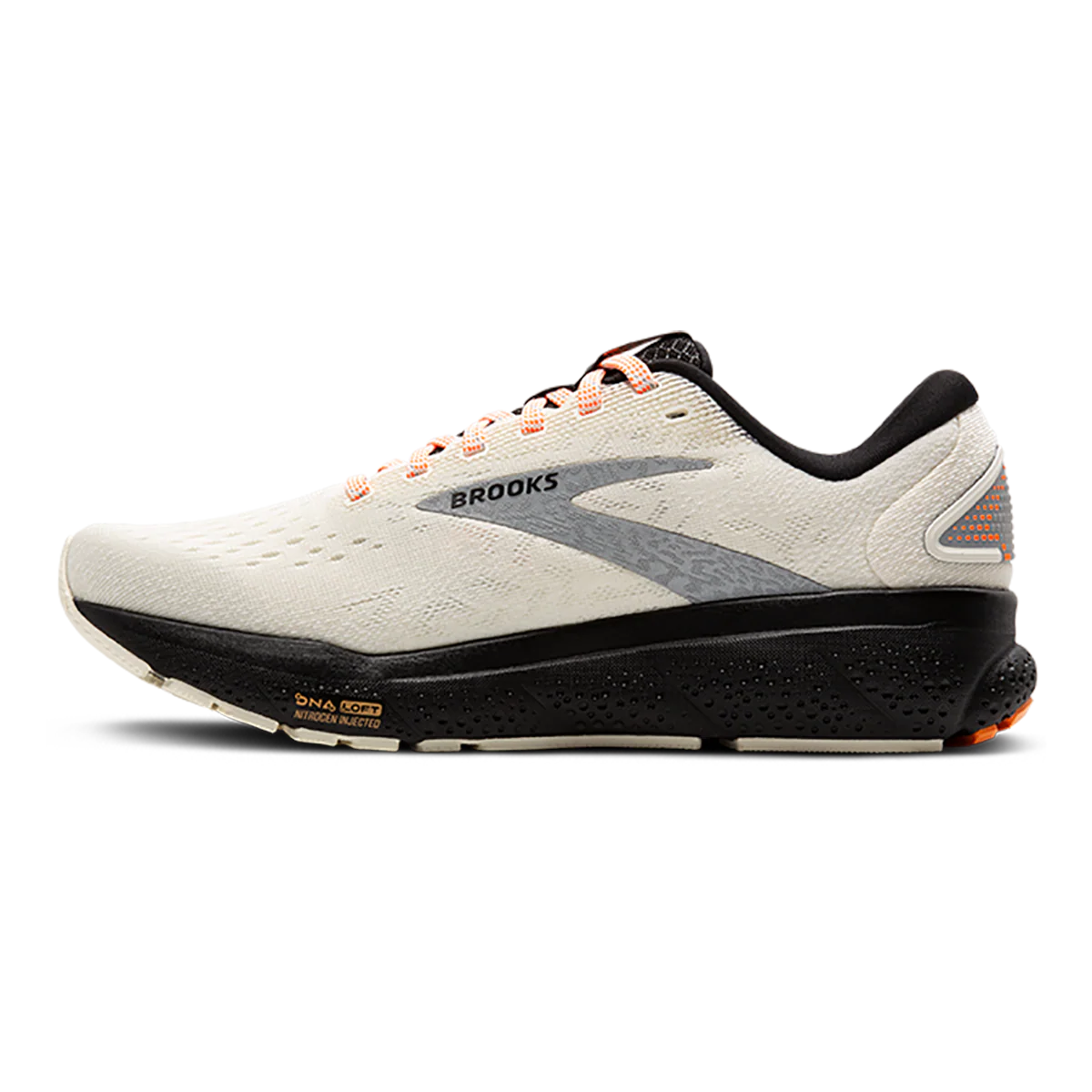 Brooks Ghost 16 - Ecru - Orange - Black - Image 2