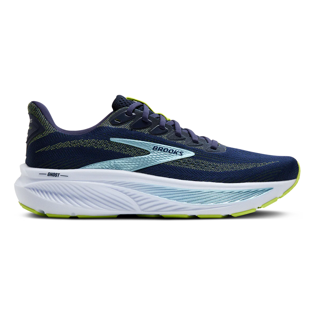 Brooks Ghost 17 Peacoat - Lime - Blue