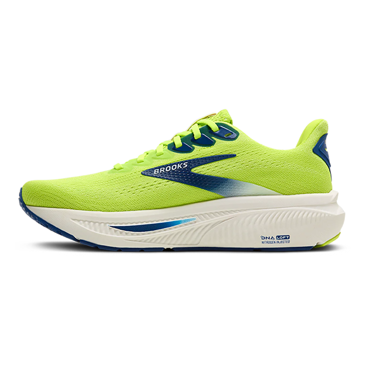 Brooks Ghost 17 Acid Lime - Navy - White - Image 2