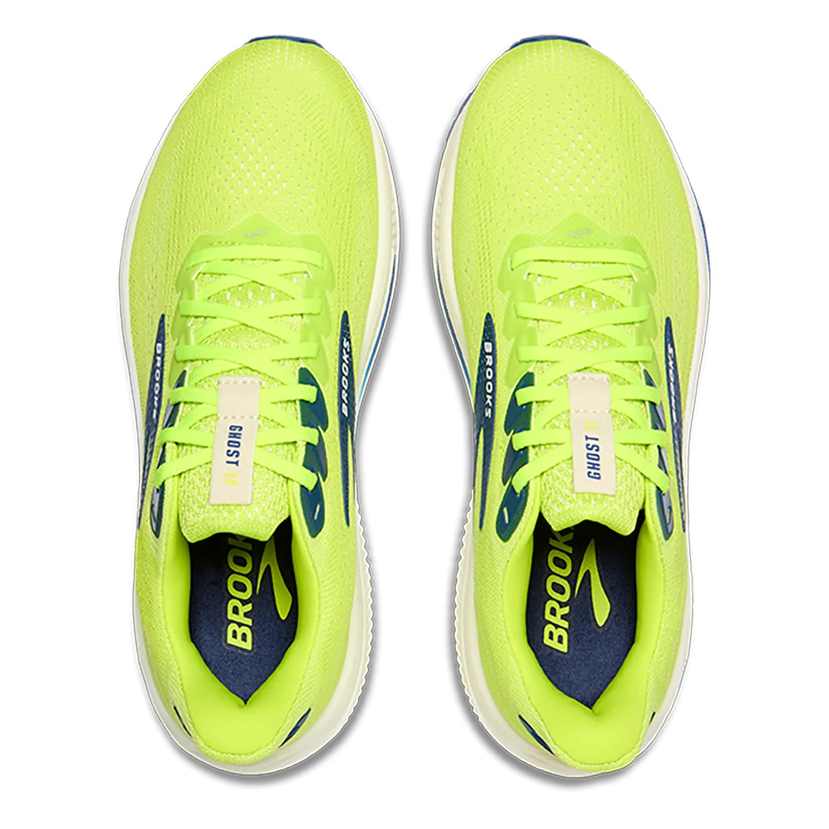 Brooks Ghost 17 Acid Lime - Navy - White - Image 3