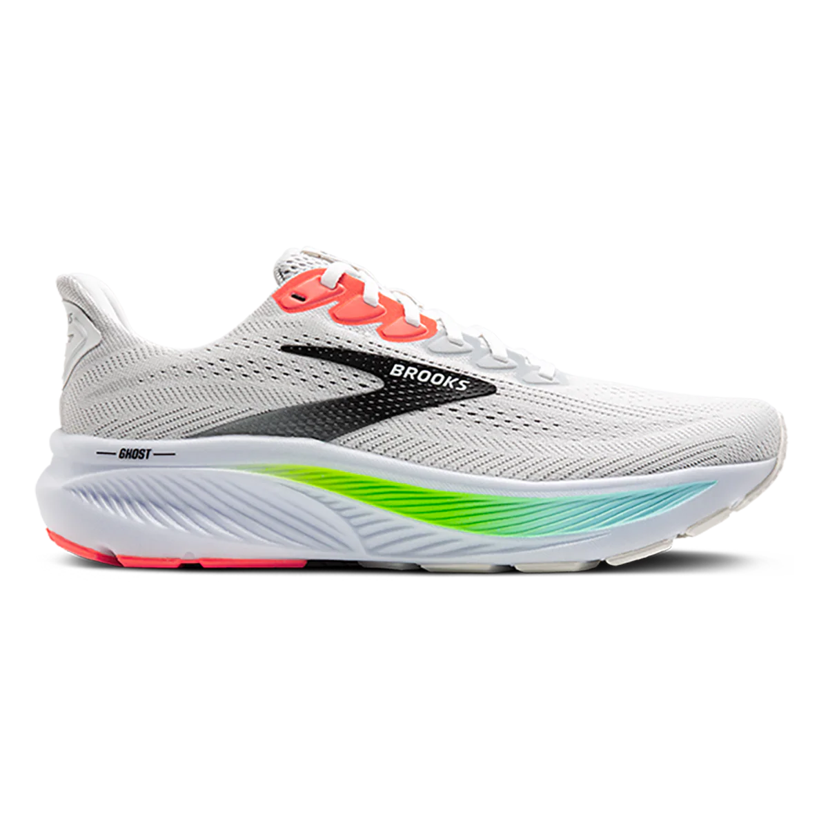 Brooks Ghost 17 White - Pink Clay - Gecko