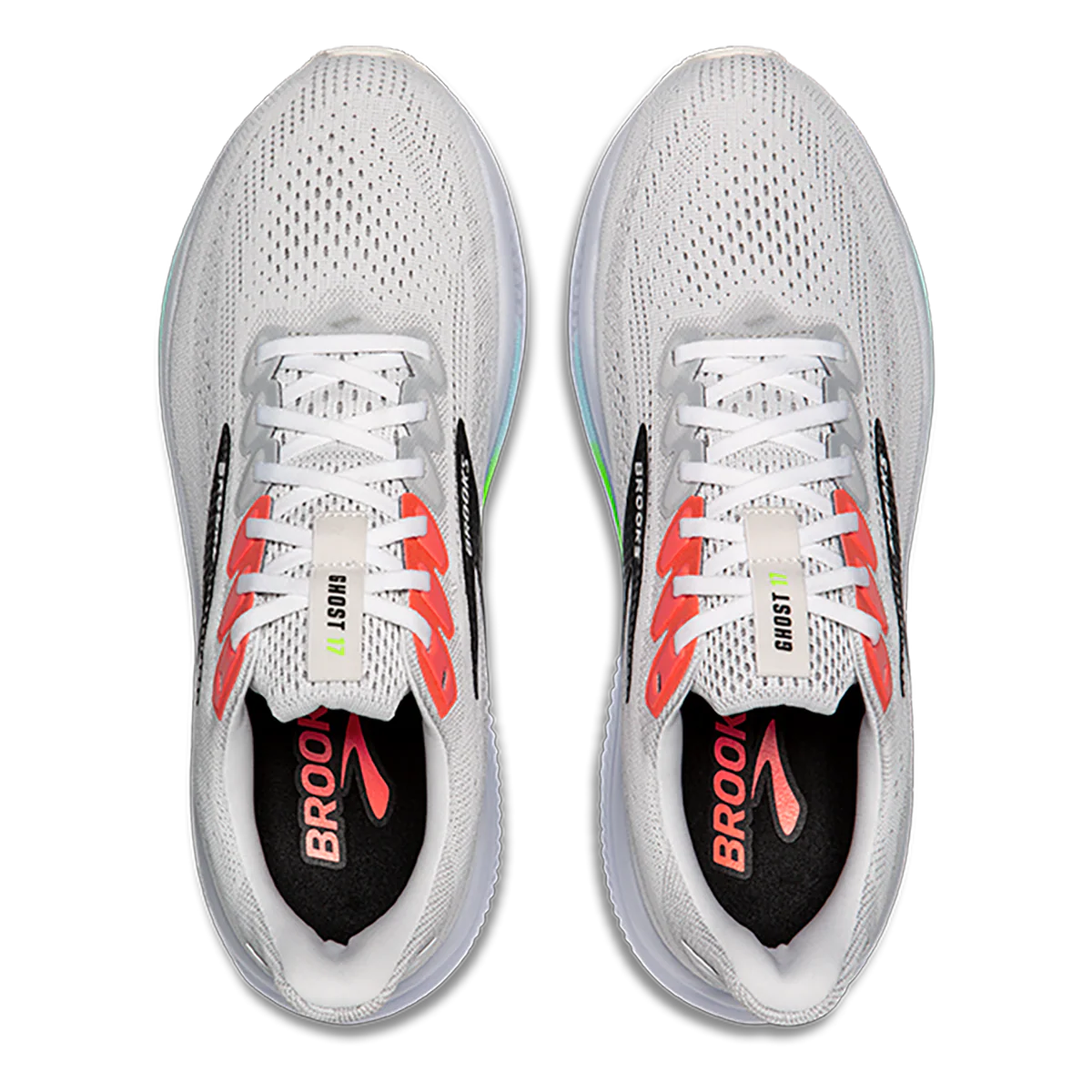 Brooks Ghost 17 White - Pink Clay - Gecko - Image 3