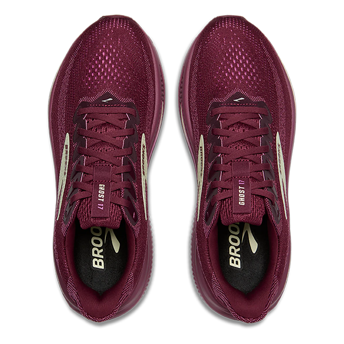 Brooks Ghost 17 Burgundy - Pink - Green - Image 3