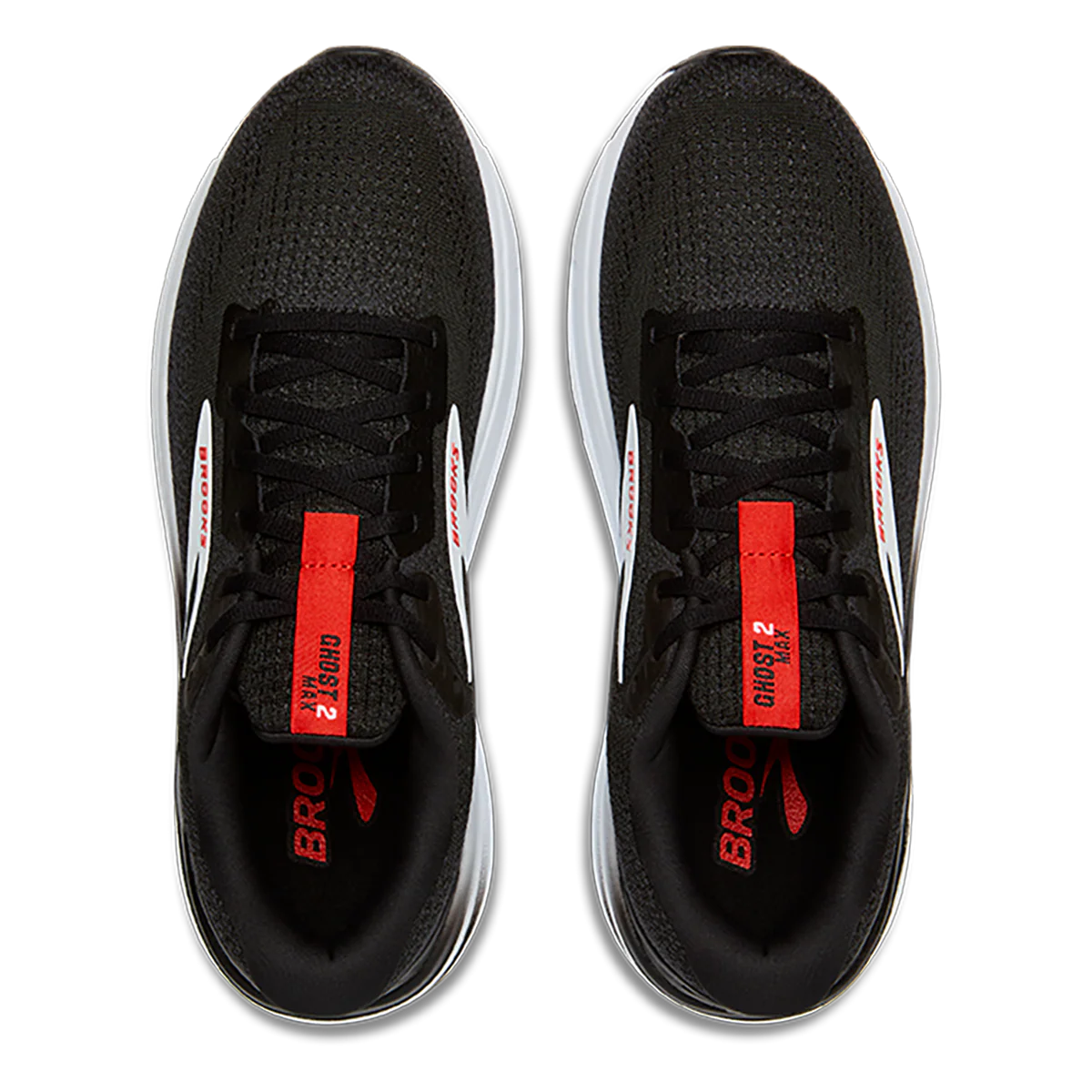 Brooks Ghost Max 2 - Black - White - Fiery Red - Image 3