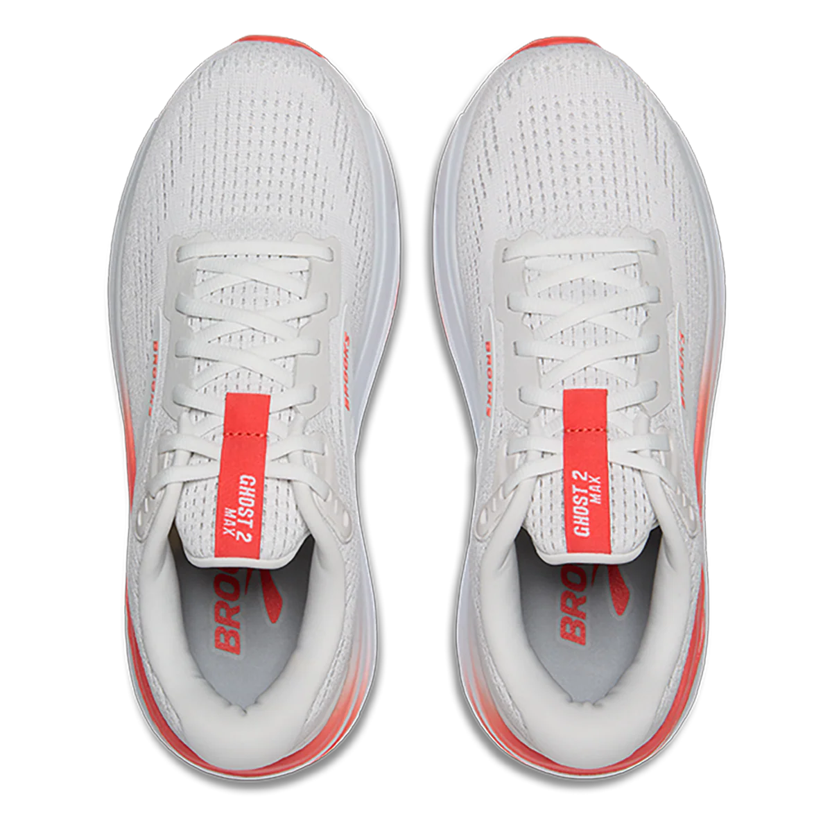 Brooks Ghost Max 2 - White - Hot Coral - Image 3