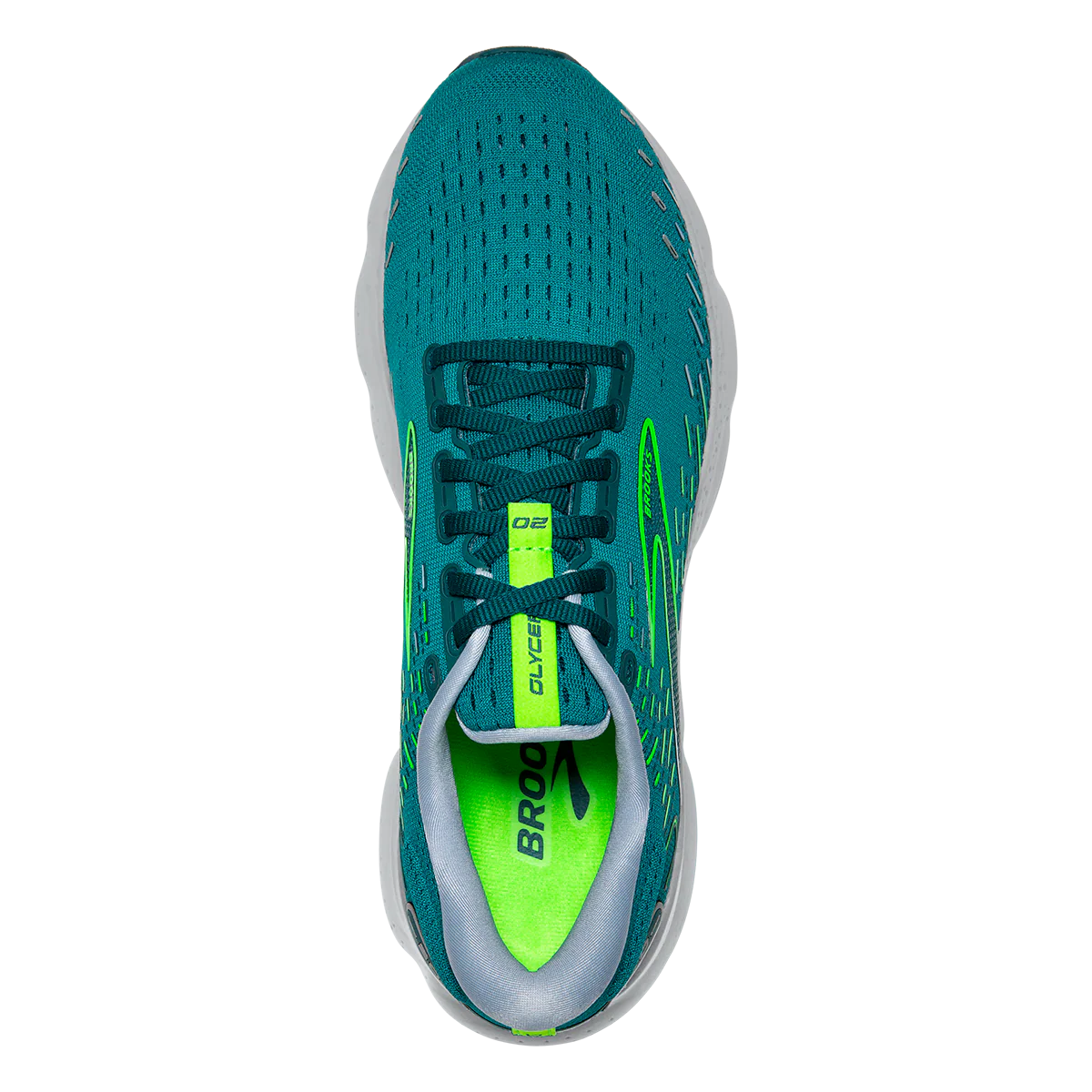 Brooks Glycerin 20 - Kayaking - Heron - Green Gecko - Image 3