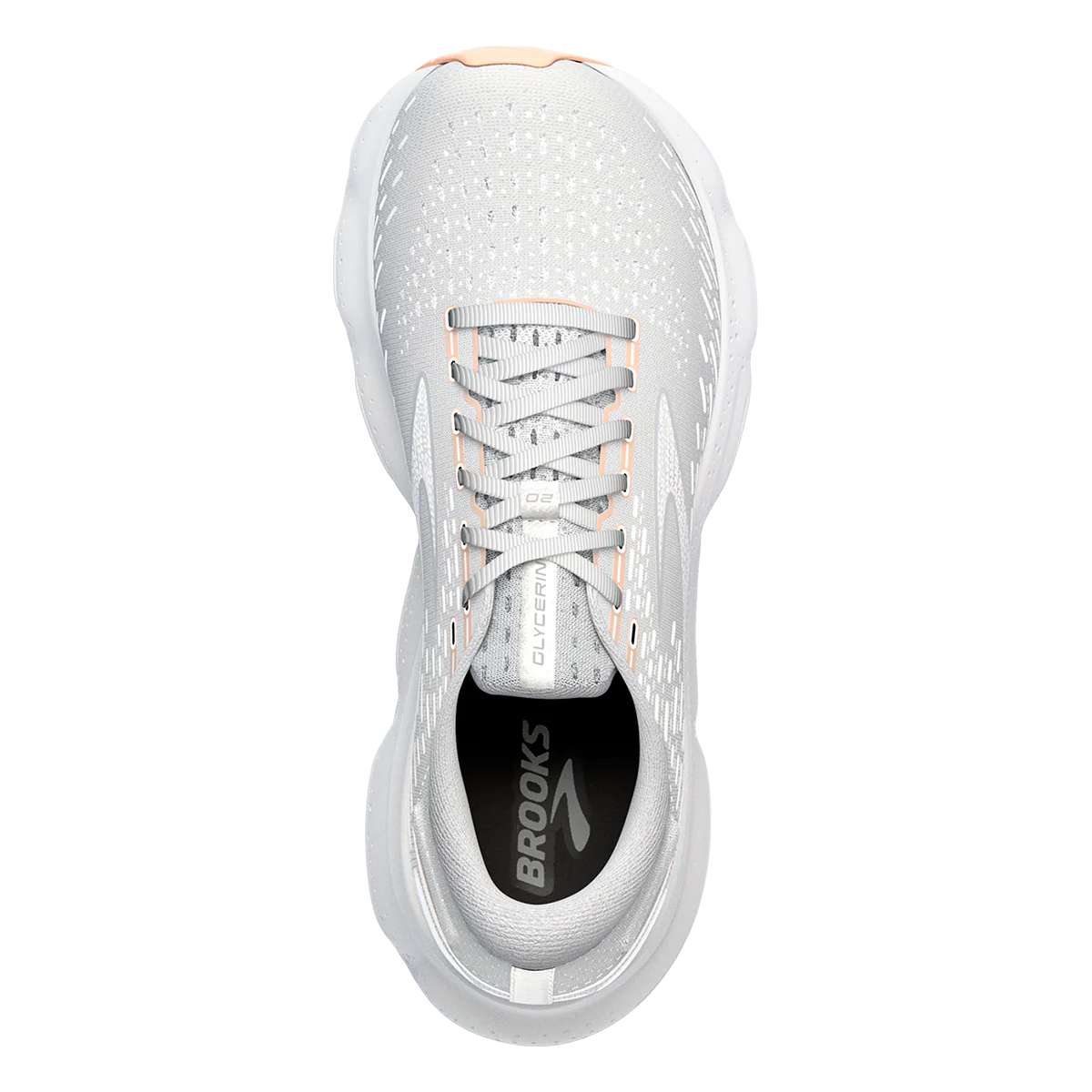 Brooks Glycerin 20 - White - Grey - Peach - Image 2