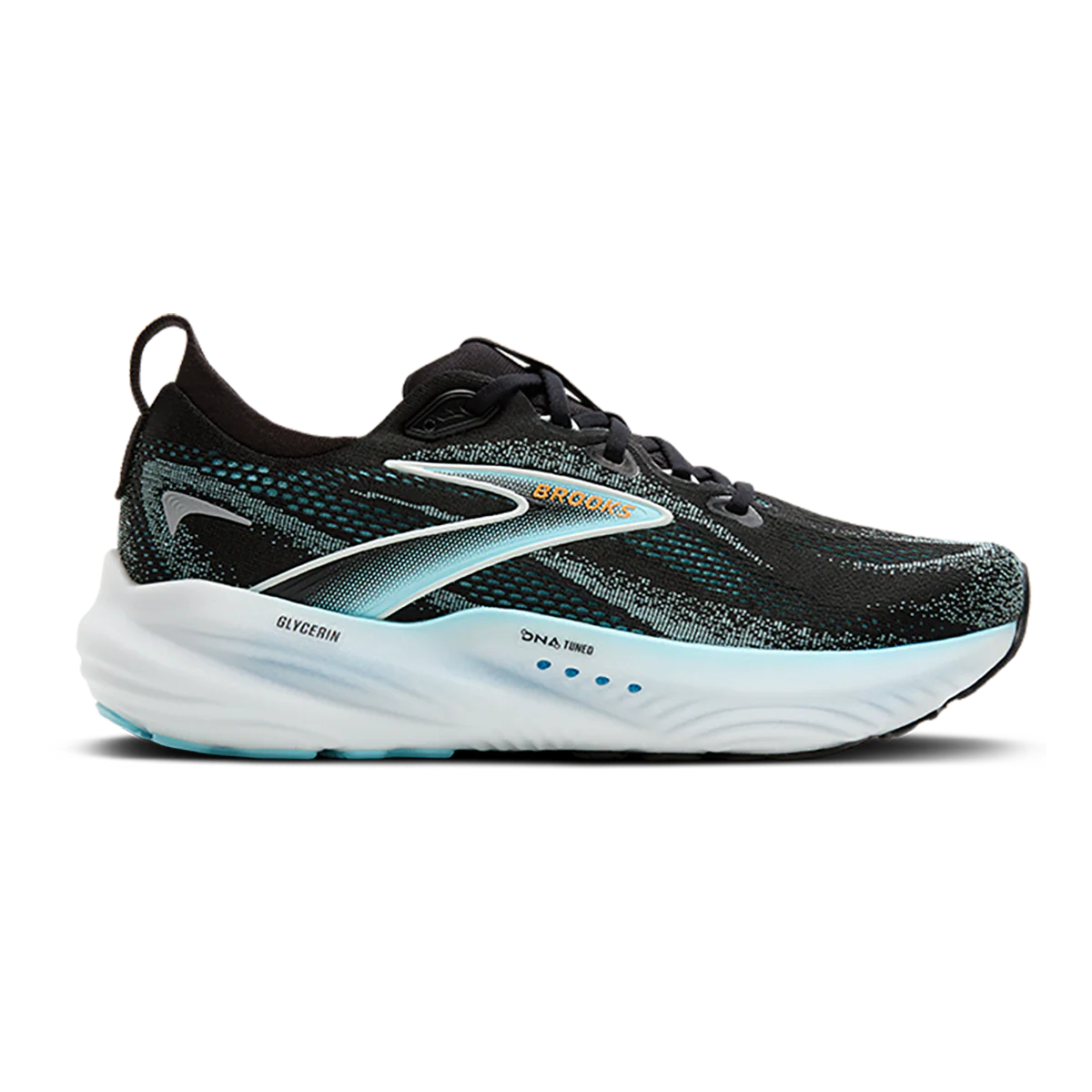Brooks Glycerin 22 Black - Atomizer - Blazing Orange