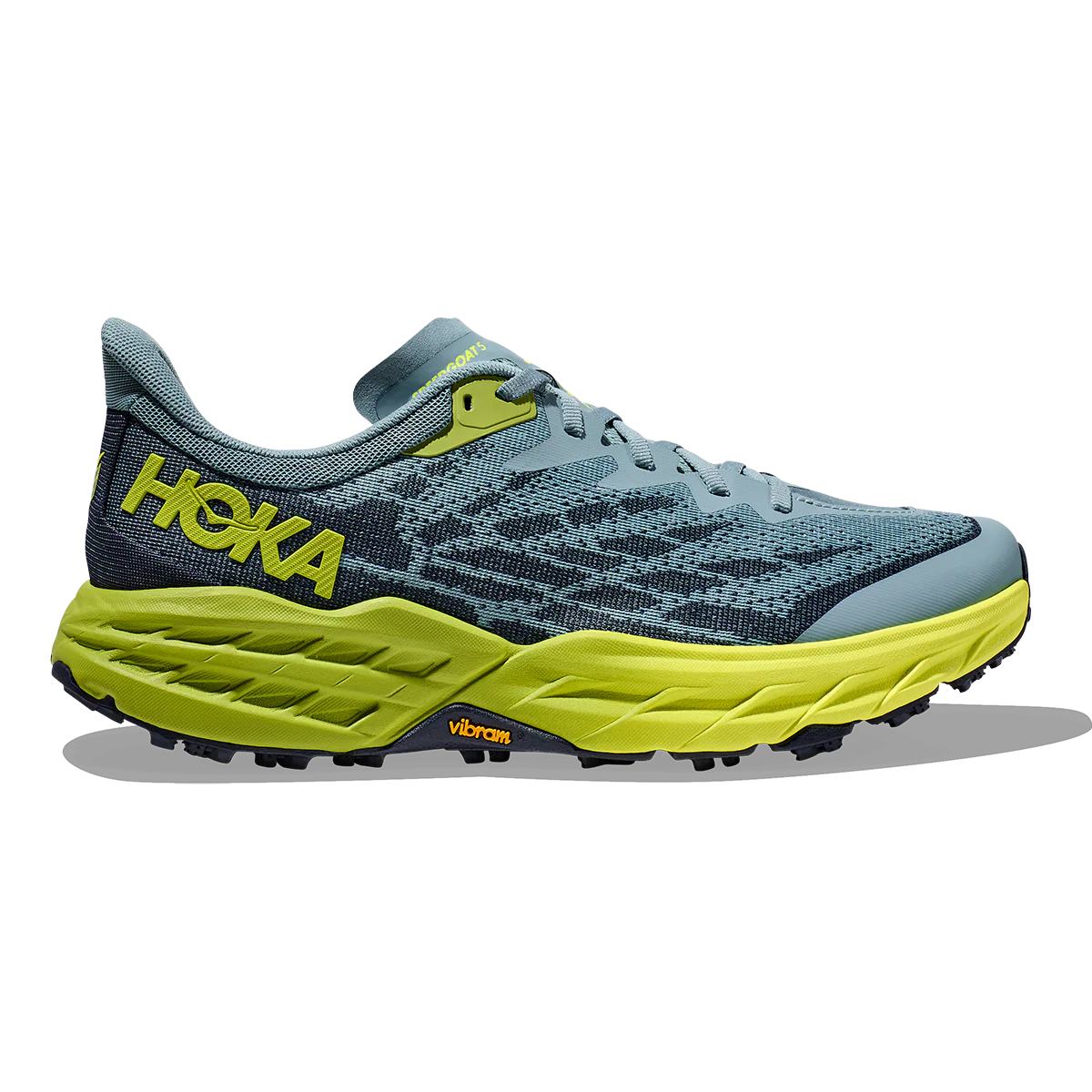 Hoka Speedgoat 5 - Stone Blue - Dark Citron