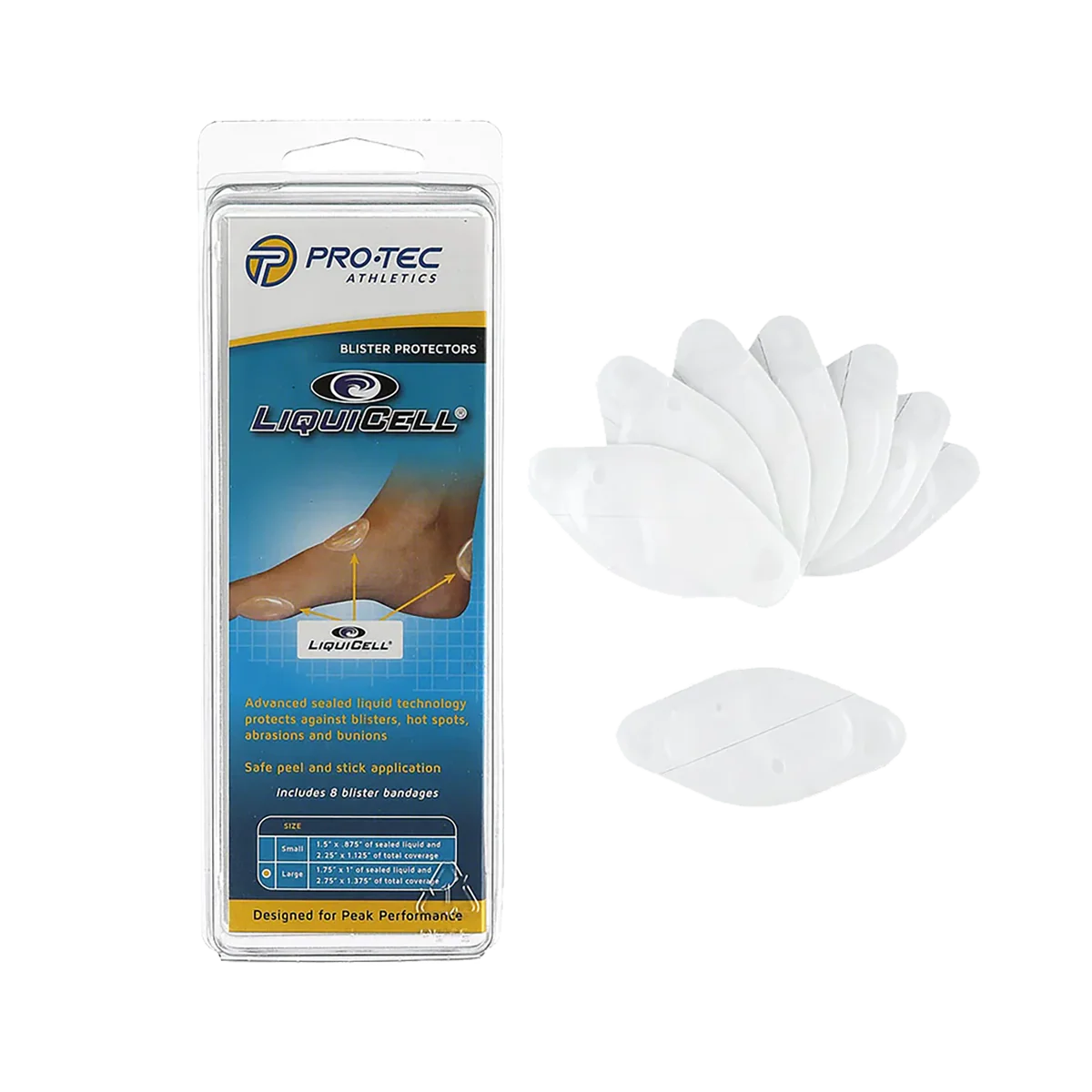 Pro Tec LiquiCell Blister Pads 8 pack Clear Unisex